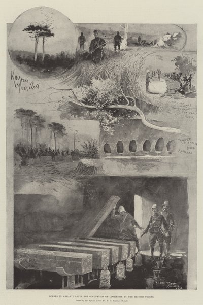 Scenes in Ashanti after the Occupation of Coomassie by the British Troops by Henry Charles Seppings Wright